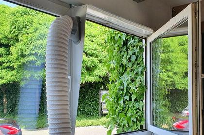 Fensterabdichtung, Klimageräteanschluss, Abluftschlauch Fenster ohne kleben oder